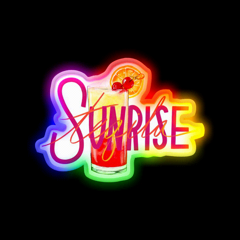 Tequila Sunrise Party Drink Tequila Led Neon Sign Bar Neon Sign Rgb Color