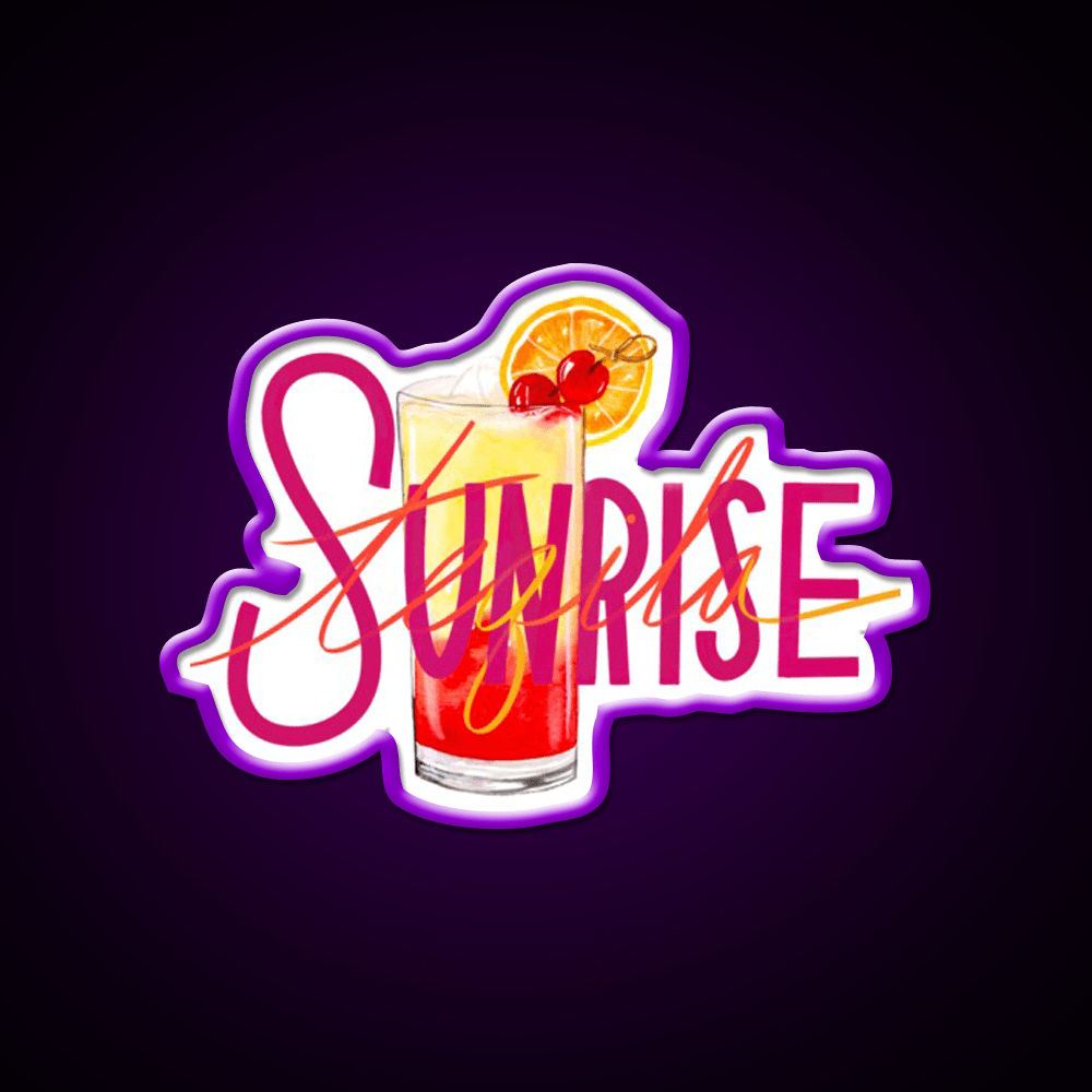 Tequila Sunrise Party Drink Tequila Led Neon Sign Bar Neon Sign Rgb Color - Shineneon