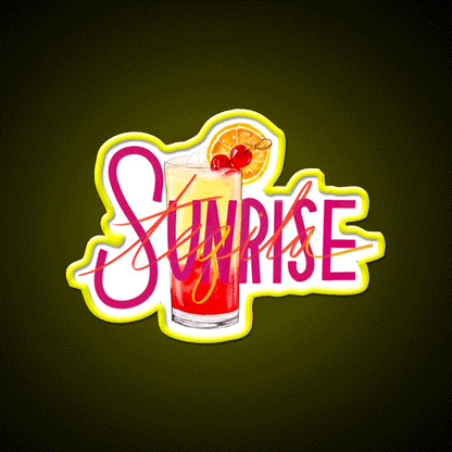 Tequila Sunrise Party Drink Tequila Led Neon Sign Bar Neon Sign Rgb Color - Custom LED neon sign front view