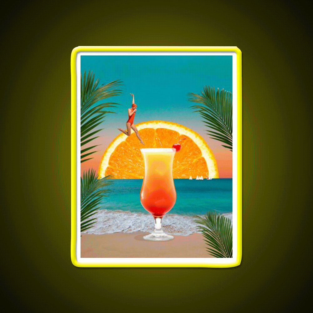 Tequila Sunrise Party Drink Tequila Led Neon Sign Bar Wall Art Sign Rgb Color