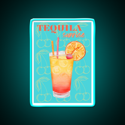 Tequila Sunrise Party Drink Tequila Led Neon Sign Bar Wall Light Rgb Color