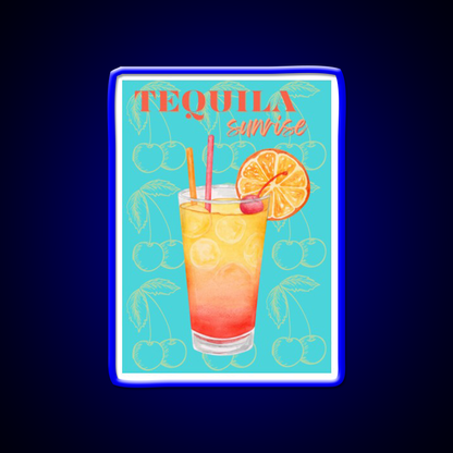 Tequila Sunrise Party Drink Tequila Led Neon Sign Bar Wall Light Rgb Color
