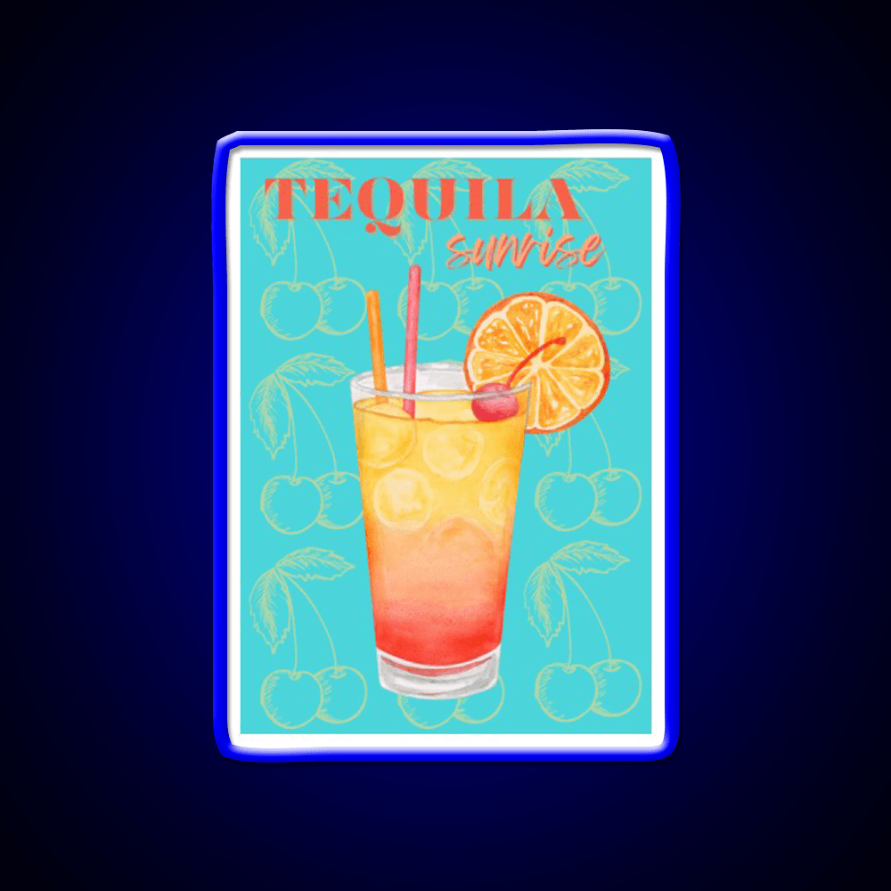 Tequila Sunrise Party Drink Tequila Led Neon Sign Bar Wall Light Rgb Color - Shineneon