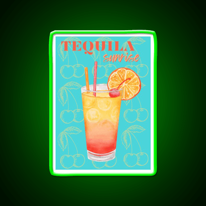 Tequila Sunrise Party Drink Tequila Led Neon Sign Bar Wall Light Rgb Color - Shineneon
