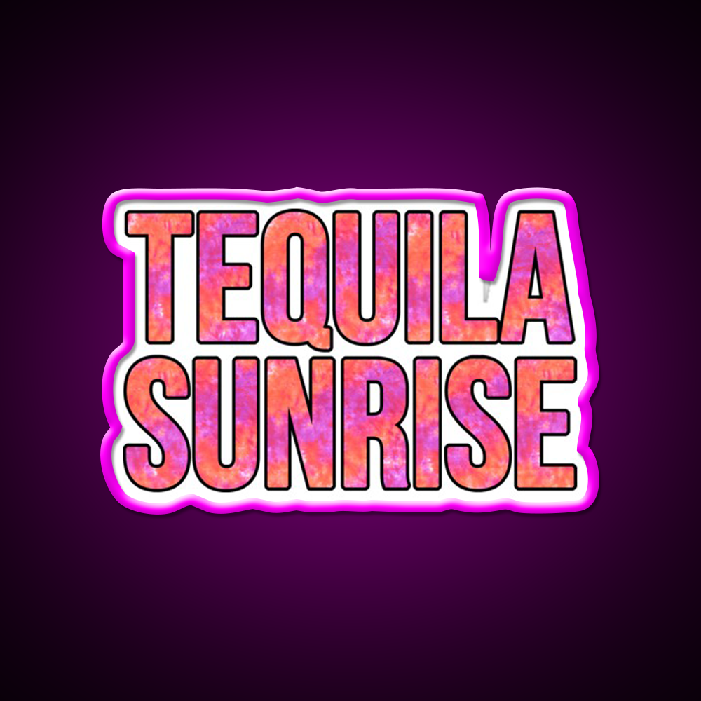 Tequila Sunrise Party Drink Tequila Led Neon Sign Cocktail Neon Sign Rgb Color