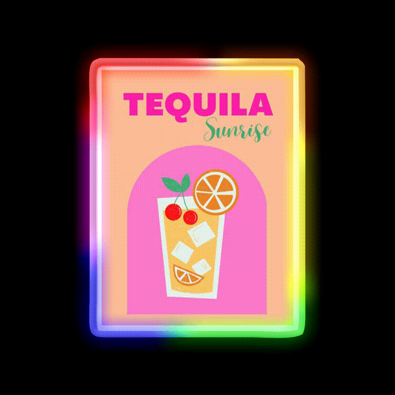 Tequila Sunrise Party Drink Tequila Led Neon Sign Rgb Color