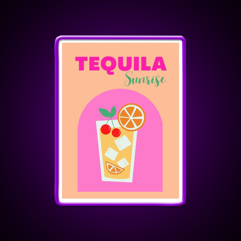 Tequila Sunrise Party Drink Tequila Led Neon Sign Rgb Color