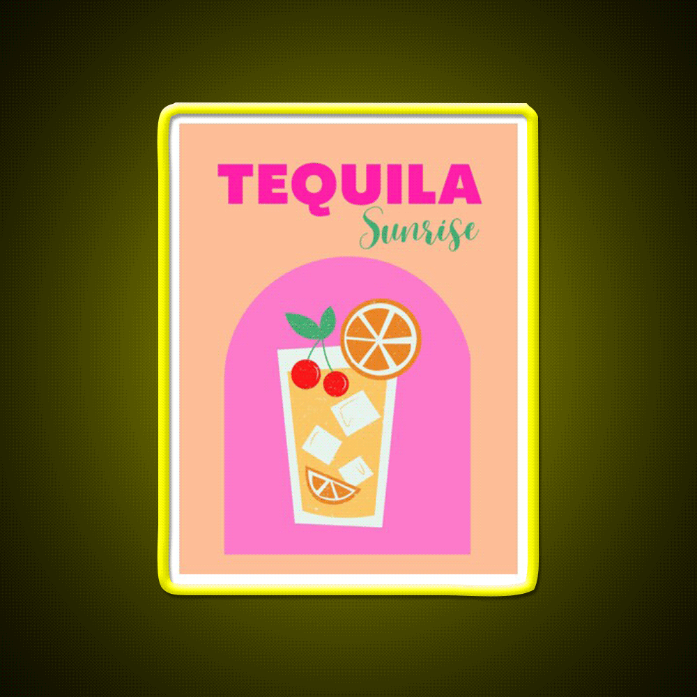 Tequila Sunrise Party Drink Tequila Led Neon Sign Rgb Color