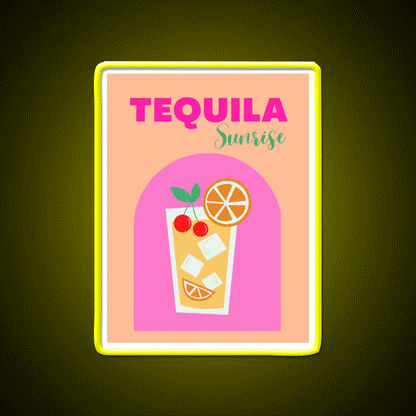 Tequila Sunrise Party Drink Tequila Led Neon Sign Rgb Color
