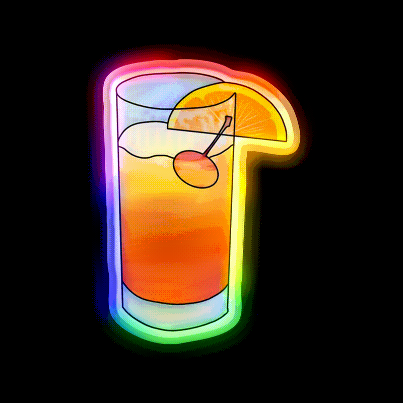 Tequila Sunrise Party Drink Tequila Led Neon Sign Wall Art Rgb Color