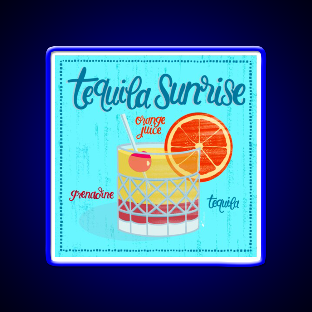 Tequila Sunrise Party Drink Tequila Led Neon Sign Wall Light Rgb Color