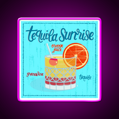Tequila Sunrise Party Drink Tequila Led Neon Sign Wall Light Rgb Color - Shineneon