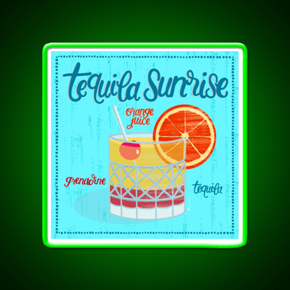 Tequila Sunrise Party Drink Tequila Led Neon Sign Wall Light Rgb Color - Shineneon