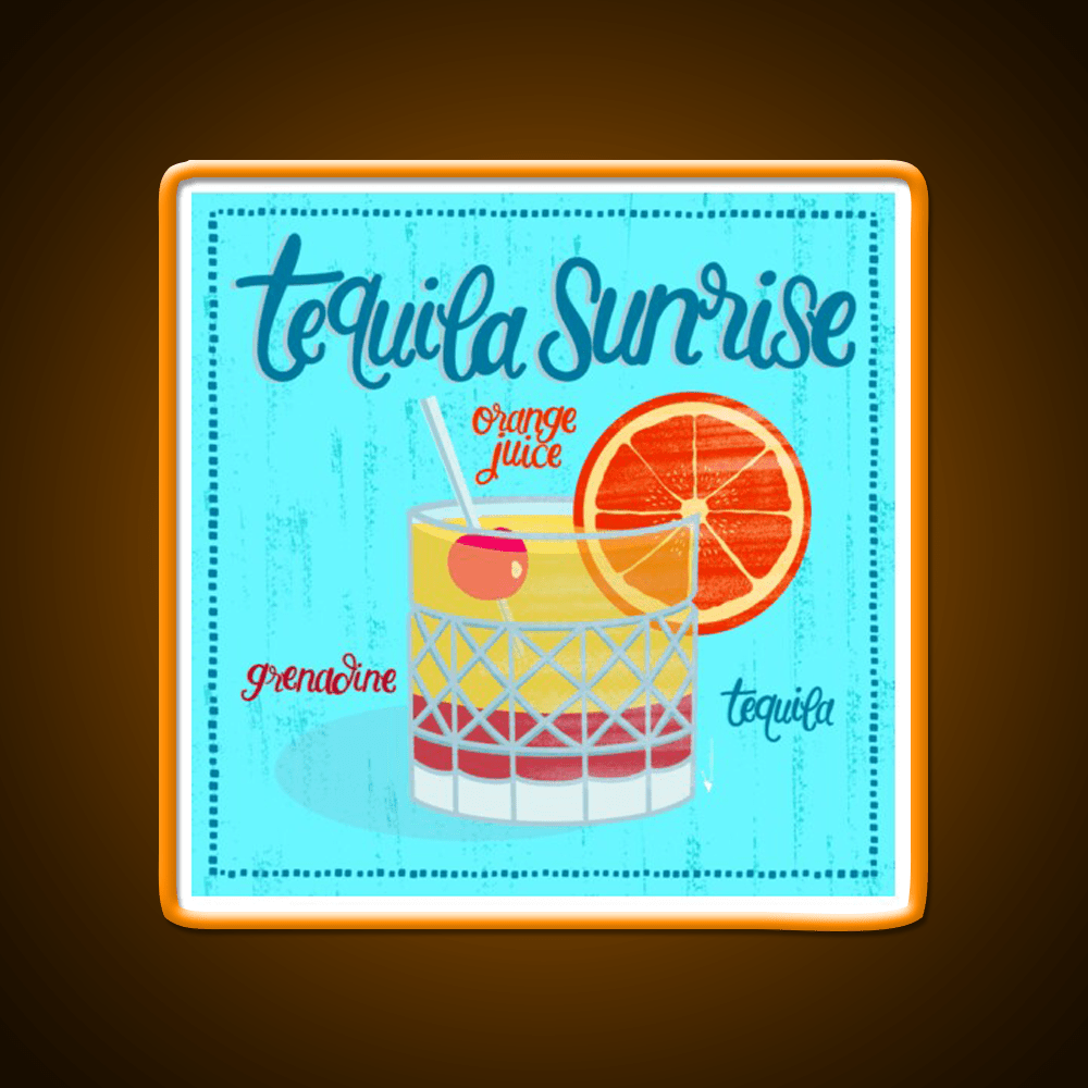 Tequila Sunrise Party Drink Tequila Led Neon Sign Wall Light Rgb Color - Shineneon