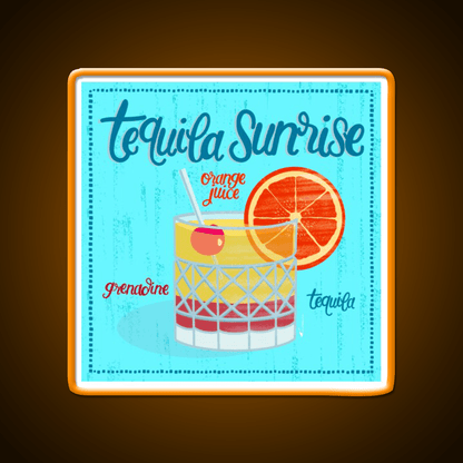 Tequila Sunrise Party Drink Tequila Led Neon Sign Wall Light Rgb Color - Shineneon