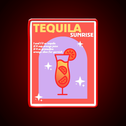 Tequila Sunrise Party Drink Tequila Led Neon Sign Wall Neon Sign Rgb Color - Shineneon