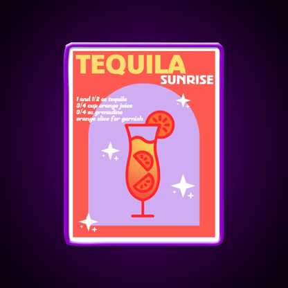 Tequila Sunrise Party Drink Tequila Led Neon Sign Wall Neon Sign Rgb Color - Shineneon