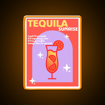 Tequila Sunrise Party Drink Tequila Led Neon Sign Wall Neon Sign Rgb Color - Shineneon