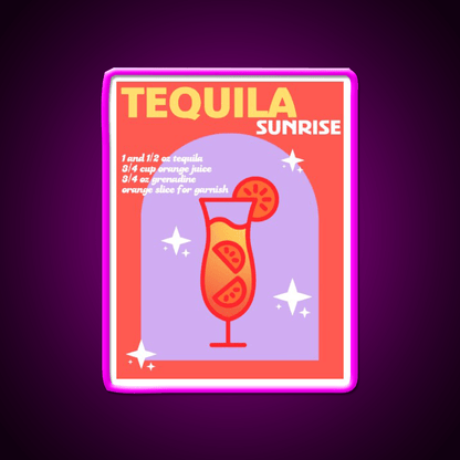 Tequila Sunrise Party Drink Tequila Led Neon Sign Wall Neon Sign Rgb Color - Shineneon