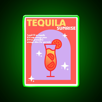 Tequila Sunrise Party Drink Tequila Led Neon Sign Wall Neon Sign Rgb Color - Shineneon
