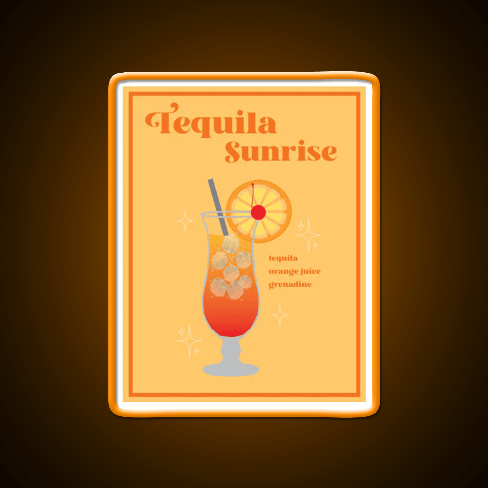 Tequila Sunrise Wall Print Party Drink Tequila Led Neon Sign Rgb Color - Shineneon