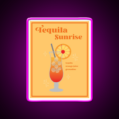 Tequila Sunrise Wall Print Party Drink Tequila Led Neon Sign Rgb Color - Shineneon