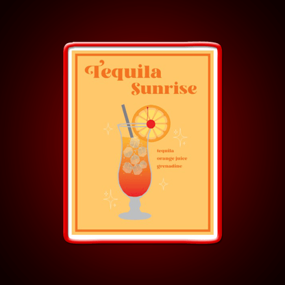 Tequila Sunrise Wall Print Party Drink Tequila Led Neon Sign Rgb Color - Shineneon