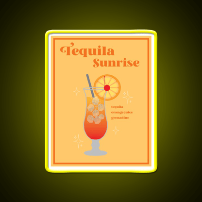 Tequila Sunrise Wall Print Party Drink Tequila Led Neon Sign Rgb Color - Shineneon