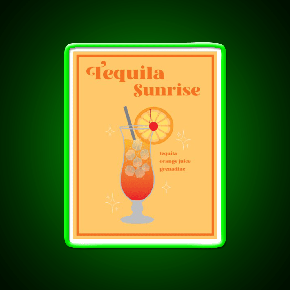 Tequila Sunrise Wall Print Party Drink Tequila Led Neon Sign Rgb Color - Shineneon