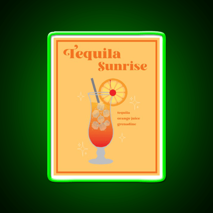 Tequila Sunrise Wall Print Party Drink Tequila Led Neon Sign Rgb Color - Shineneon