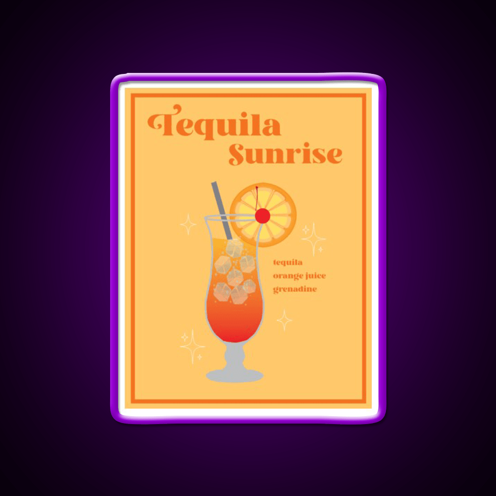 Tequila Sunrise Wall Print Party Drink Tequila Led Neon Sign Rgb Color - Shineneon