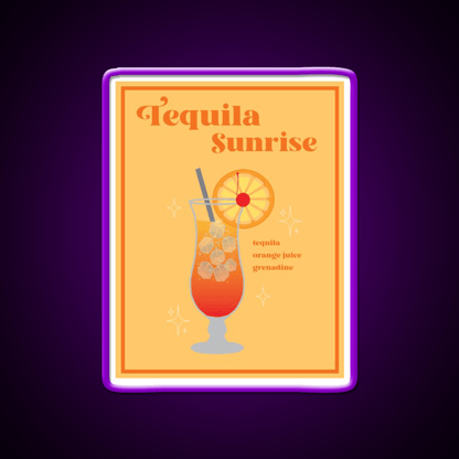 Tequila Sunrise Wall Print Party Drink Tequila Led Neon Sign Rgb Color - Shineneon