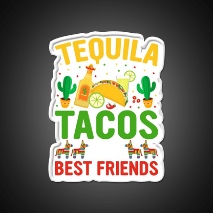 Tequila Tacos And Best Friends Party Drink Tequila Led Neon Sign Rgb Color - Shineneon
