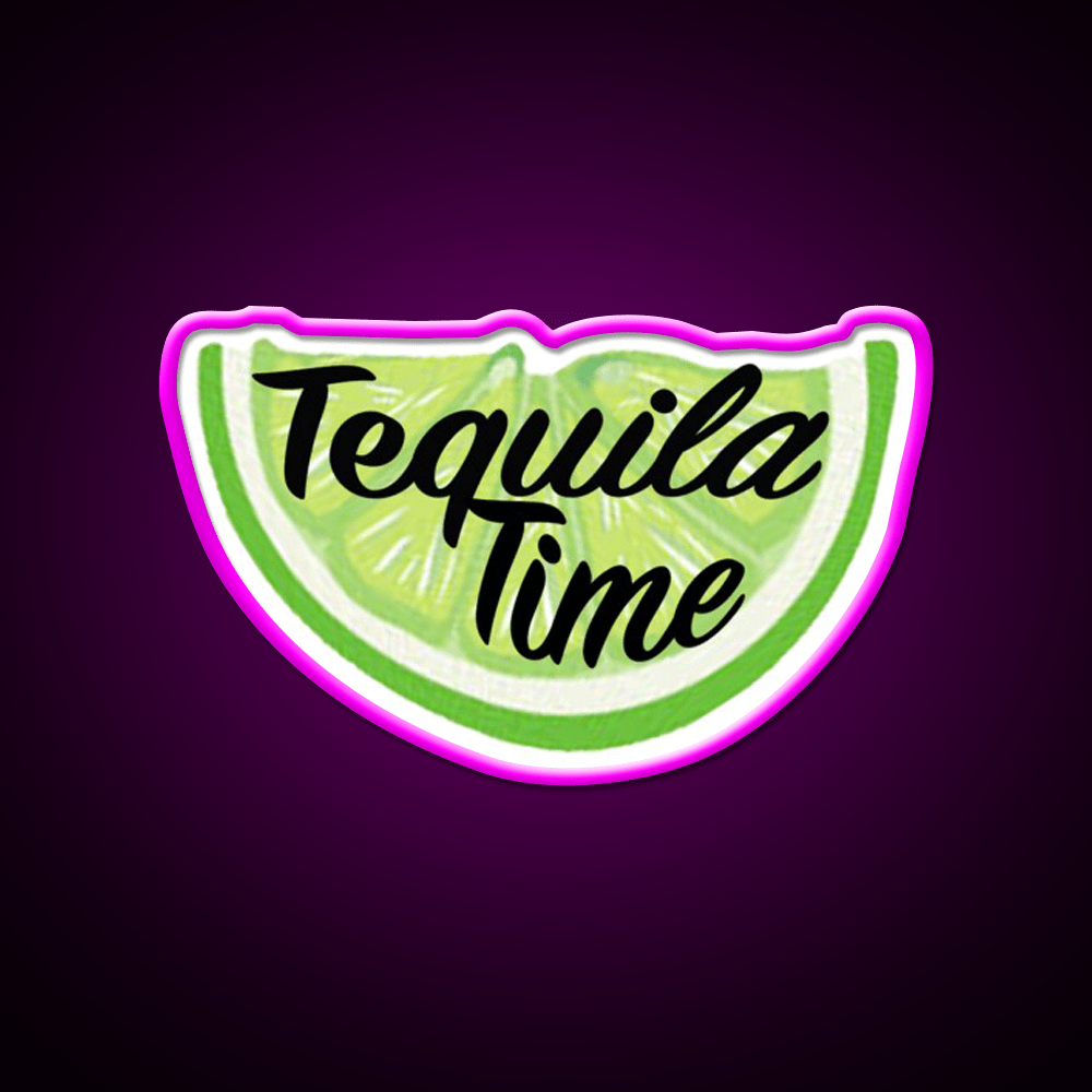 Tequila Time Lime Slice Party Drink Tequila Led Neon Sign Rgb Color - Shineneon