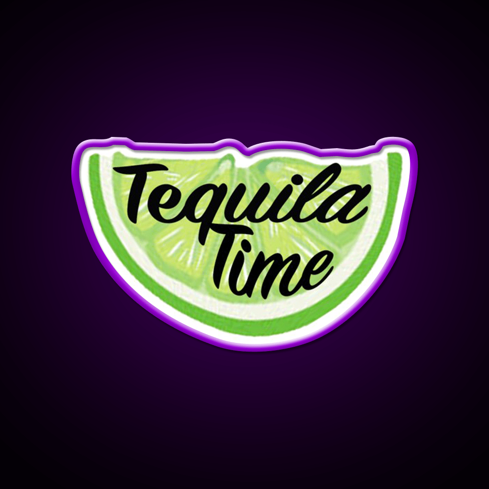 Tequila Time Lime Slice Party Drink Tequila Led Neon Sign Rgb Color - Shineneon