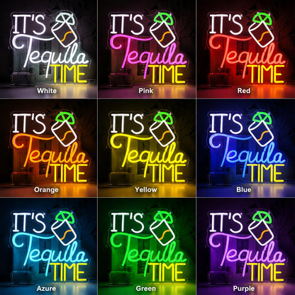Tequila Time Neon Sign LED Neon Sign color grid