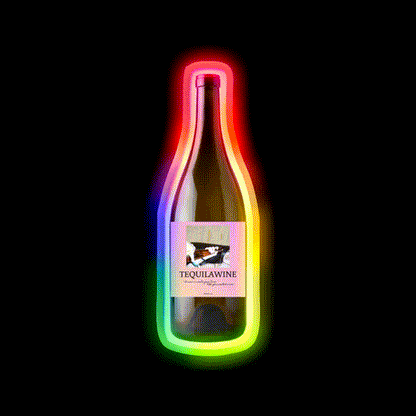 Tequilawine Party Drink Tequila Led Neon Sign Rgb Color - LED neon sign close-up detail