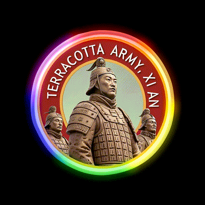 Terracotta Army Asian Cultural Led Neon Sign Rgb Color - LED neon sign close-up detail