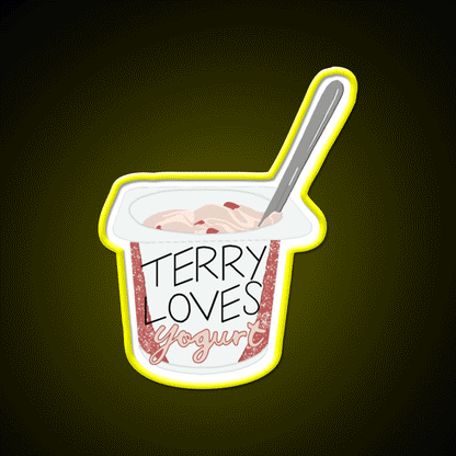 Terry Loves Yogurt Snack Food Led Neon Sign Rgb Color - Custom LED neon sign front view