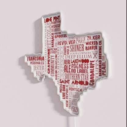 Texas Beer Lovers Merch Red For Oktoberfest Rgb Led Neon Sign - Shineneon