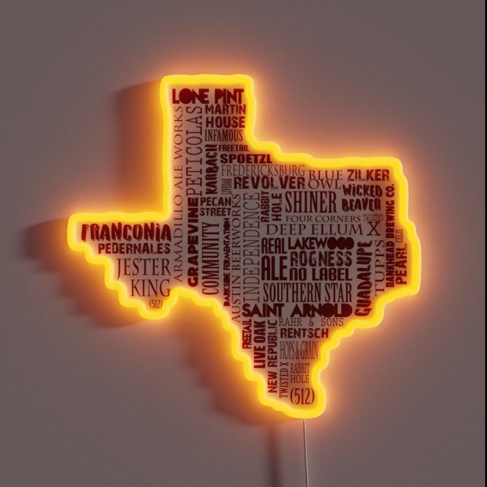 Texas Beer Lovers Merch Red For Oktoberfest Rgb Led Neon Sign - Shineneon