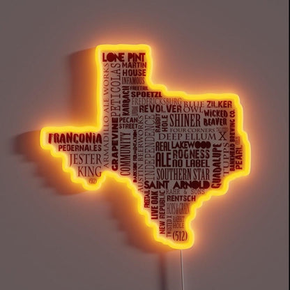 Texas Beer Lovers Merch Red For Oktoberfest Rgb Led Neon Sign - Shineneon
