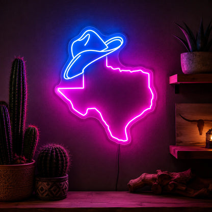 Texas Cowboy Hat LED Neon Sign high-converting product image