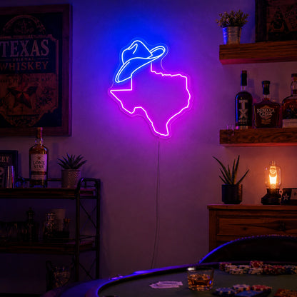 Texas Cowboy Hat LED Neon Sign size image