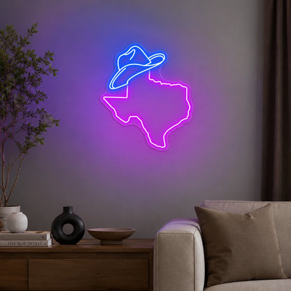 Texas Cowboy Hat LED Neon Sign color grid