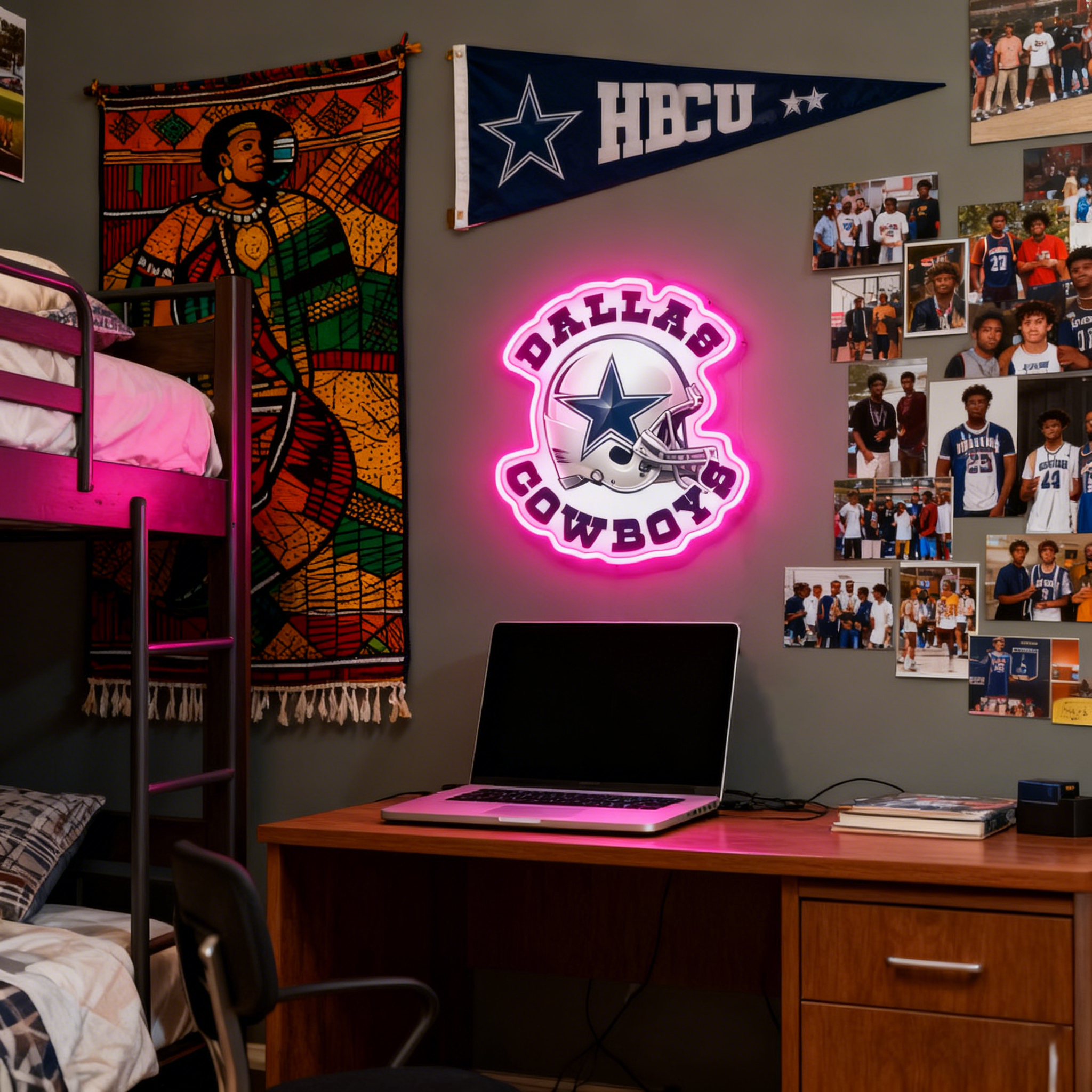 Texas Football Star LED Neon Sign USB Game Day Light for Man Cave