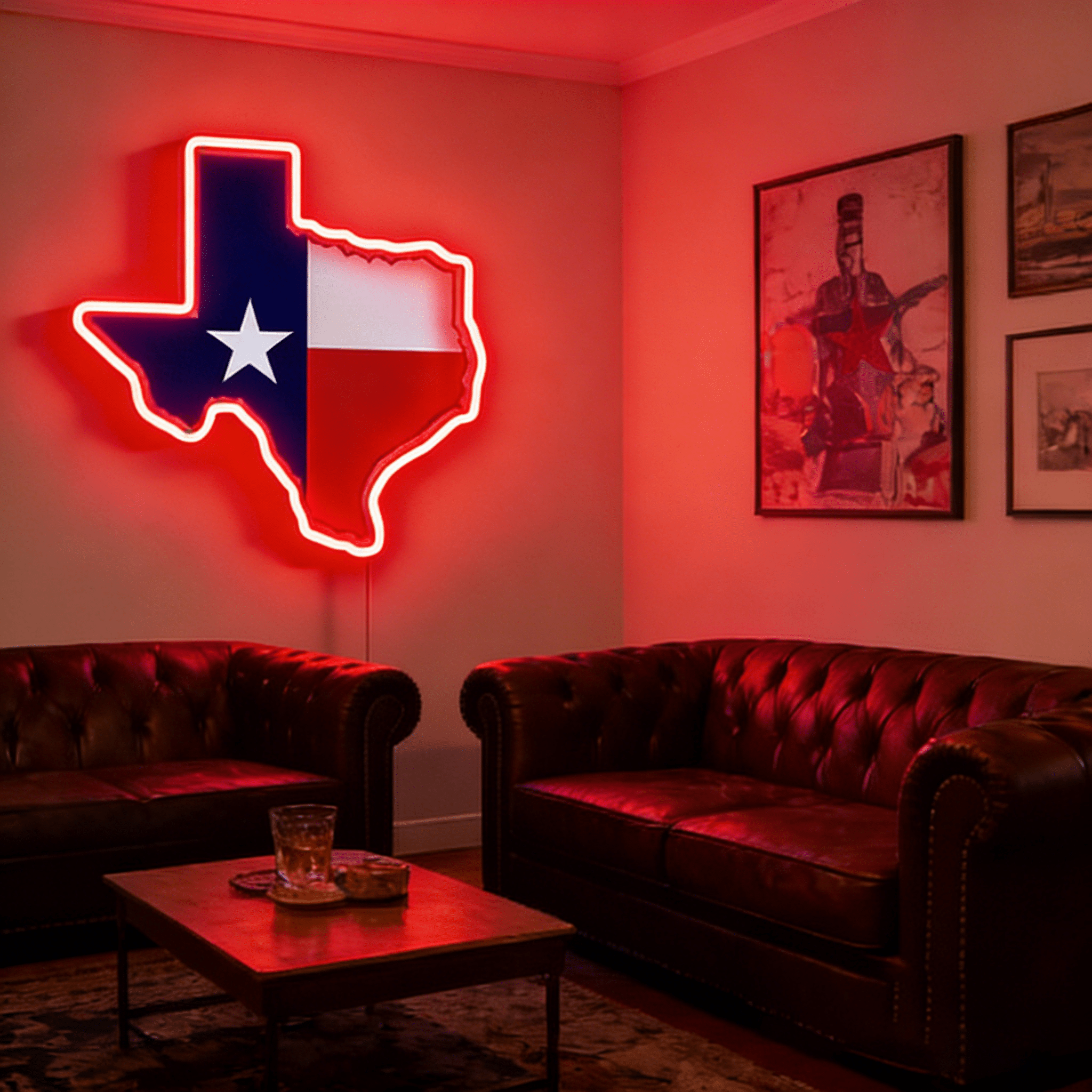 Texas LED USB Neon Signs Iconic Texas Wall Decor for Garages Man Cave - Shineneon