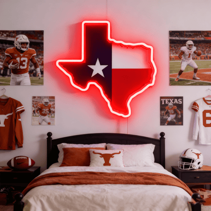 Texas LED USB Neon Signs Iconic Texas Wall Decor for Garages Man Cave - Shineneon
