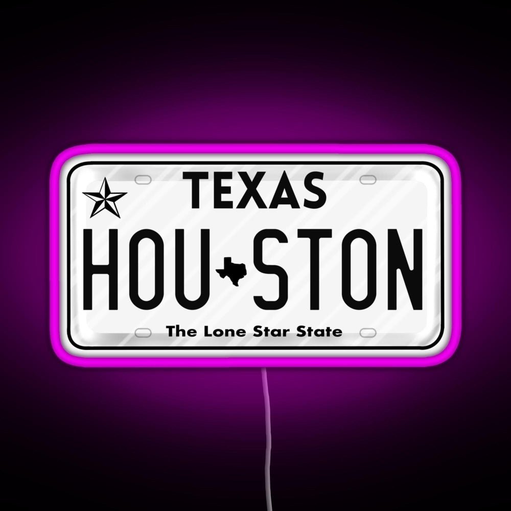 Texas License Plate Rgb Neon Sign - Shineneon