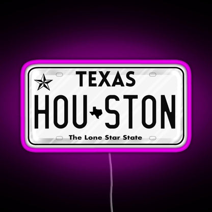 Texas License Plate Rgb Neon Sign - Shineneon